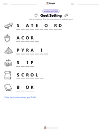 Goal Setting printable worksheet preview
