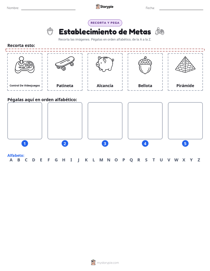 Cortar y Pegar el Alfabeto
