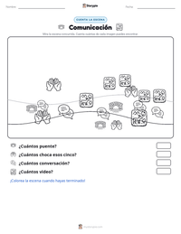 Vista previa de la hoja de trabajo imprimible de Comunicación