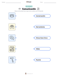 Hoja de trabajo imprimible de Comunicación para niños