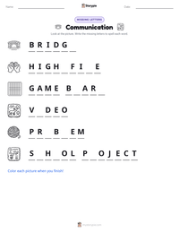 Communication printable worksheet preview