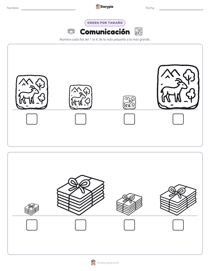 Orden de Tamaños