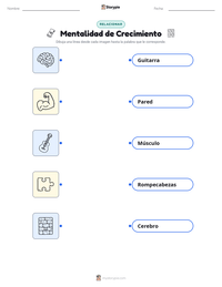 Vista previa de la hoja de trabajo imprimible de Mentalidad de Crecimiento