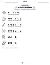 Growth Mindset printable worksheet preview