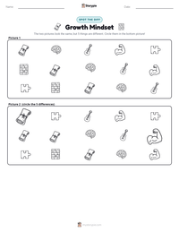 Growth Mindset printable worksheet preview