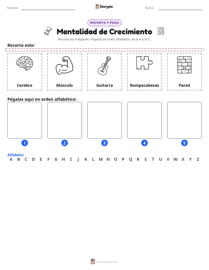 Cortar y Pegar el Alfabeto