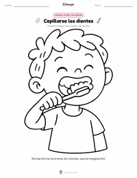 Página para colorear de Cepillarse los Dientes para niños