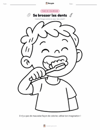 Page de coloriage Brossage des dents pour les enfants