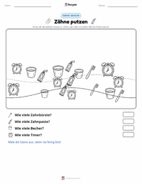 Zähneputzen druckbare Arbeitsblatt Vorschau