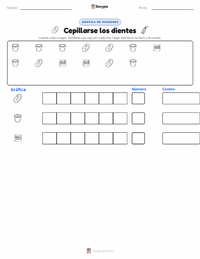 Vista previa de la hoja de trabajo imprimible de Cepillarse los Dientes