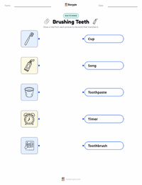 Brushing Teeth printable worksheet for kids