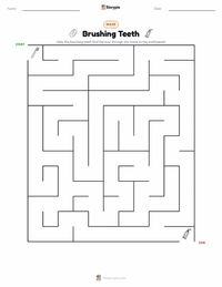 Brushing Teeth printable worksheet preview