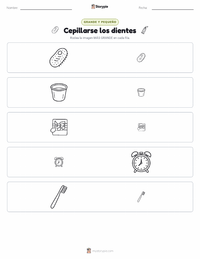 Vista previa de la hoja de trabajo imprimible de Cepillarse los Dientes