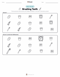 Brushing Teeth printable worksheet preview
