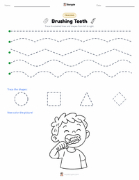 Brushing Teeth printable worksheet preview