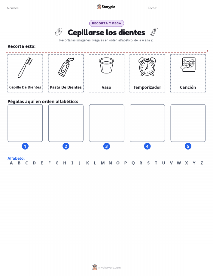 Cortar y Pegar el Alfabeto