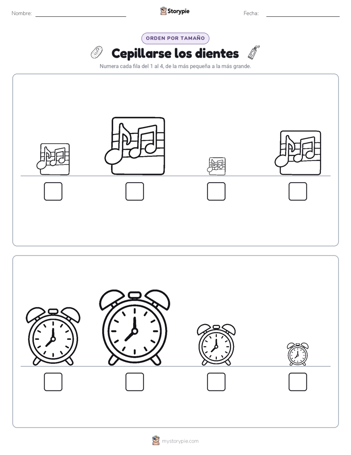 Orden de Tamaños