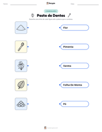 Prévia da folha de atividades imprimível Pasta de Dentes