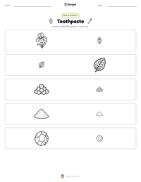 Toothpaste printable worksheet preview