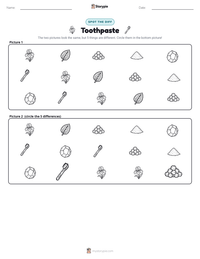 Toothpaste printable worksheet preview