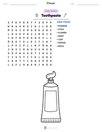 Toothpaste printable worksheet preview