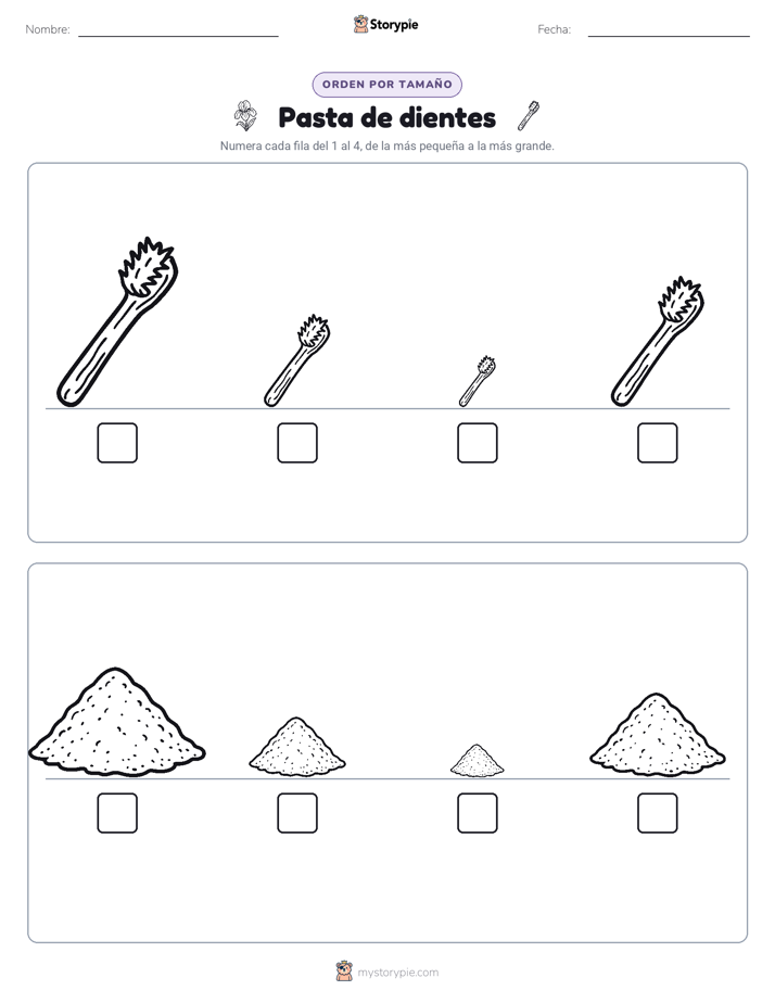Orden de Tamaños