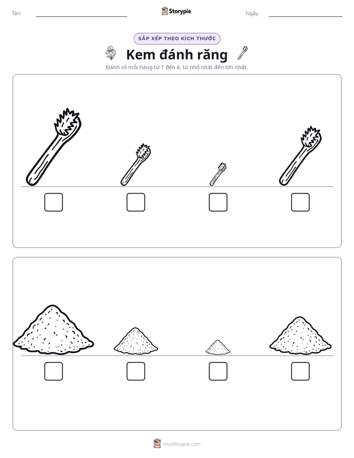 Thứ Tự Kích Thước