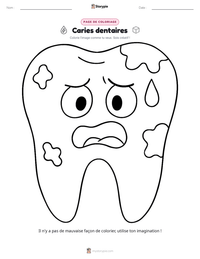 Aperçu de la feuille de travail imprimable Caries dentaires