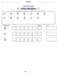 Aperçu de la feuille de travail imprimable Caries dentaires