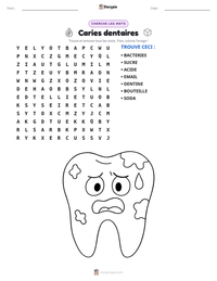 Aperçu de la feuille de travail imprimable Caries dentaires