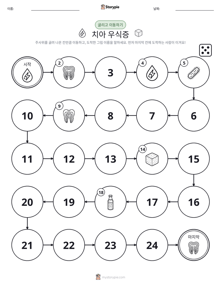주사위 굴리고 이동하기 게임