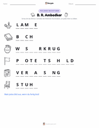 B. R. Ambedkar druckbare Arbeitsblatt Vorschau