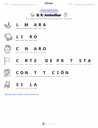 Vista previa de la hoja de trabajo imprimible de B. R. Ambedkar
