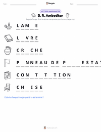 Aperçu de la feuille de travail imprimable B. R. Ambedkar