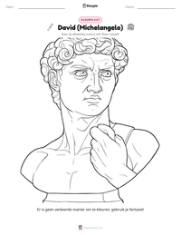 David (Michelangelo) afdrukbare werkblad voorbeeld
