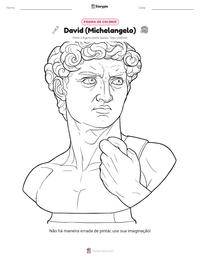 Prévia da folha de atividades imprimível David (Michelangelo)