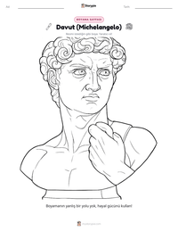 Davut (Michelangelo) yazdırılabilir çalışma sayfası önizlemesi