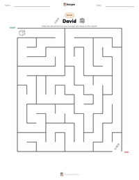 David printable worksheet preview