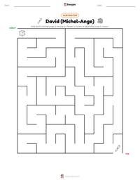 Aperçu de la feuille de travail imprimable David (Michel-Ange)
