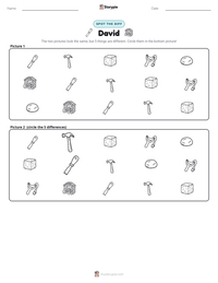 David printable worksheet preview