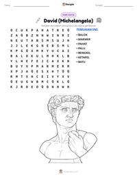Prabaca lembar kerja cetak David (Michelangelo)