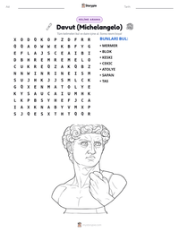 Davut (Michelangelo) yazdırılabilir çalışma sayfası önizlemesi