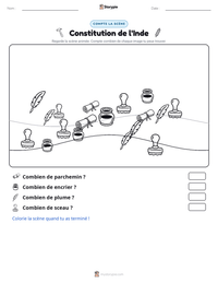 Aperçu de la feuille de travail imprimable Constitution de l'Inde