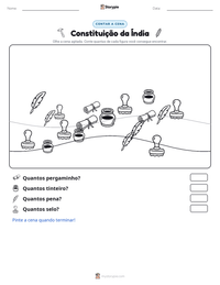 Prévia da folha de atividades imprimível Constituição da Índia