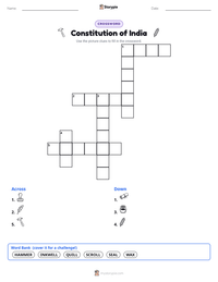 Constitution of India printable worksheet preview