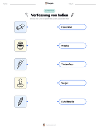 Verfassung von Indien druckbare Arbeitsblatt Vorschau
