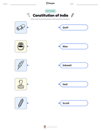 Constitution of India printable worksheet preview
