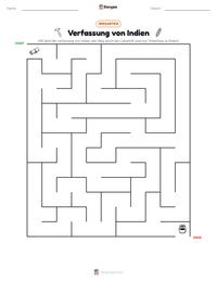 Verfassung von Indien druckbare Arbeitsblatt Vorschau