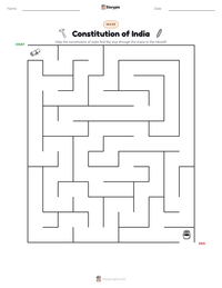 Constitution of India printable worksheet preview