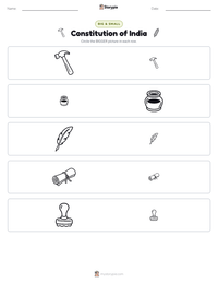 Constitution of India printable worksheet preview